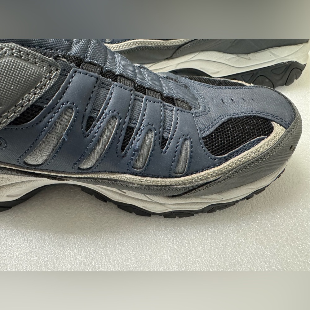 Skechers Men's Afterburn Navy and Gray Slip-On Athletic Shoes 11 Wide - Picture 6 of 16
